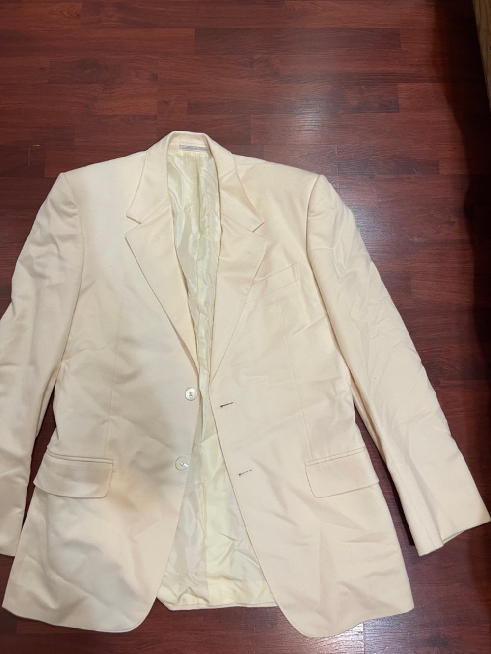 Yves Saint Laurent Cream Men's Two-Button Blazer